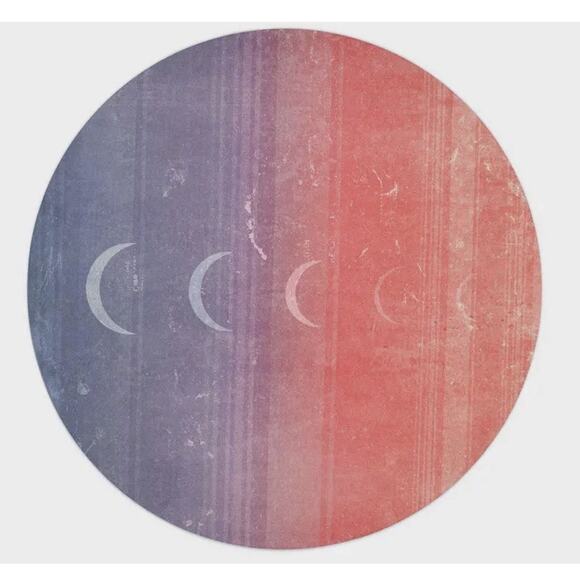 Manduka Round Large Circle Yoga Mat 6 Foot Moon Phases Ombré Pink & Purple eKO - Picture 1 of 11